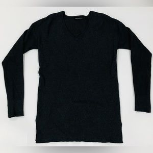 Something Navy Pullover V-neck Ribbed Long Sleeve Sweater